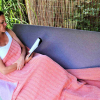 Wohndecke | 100% Bio-Baumwolle | Design 64 Doubleweave | Farbe: Orange / Lila